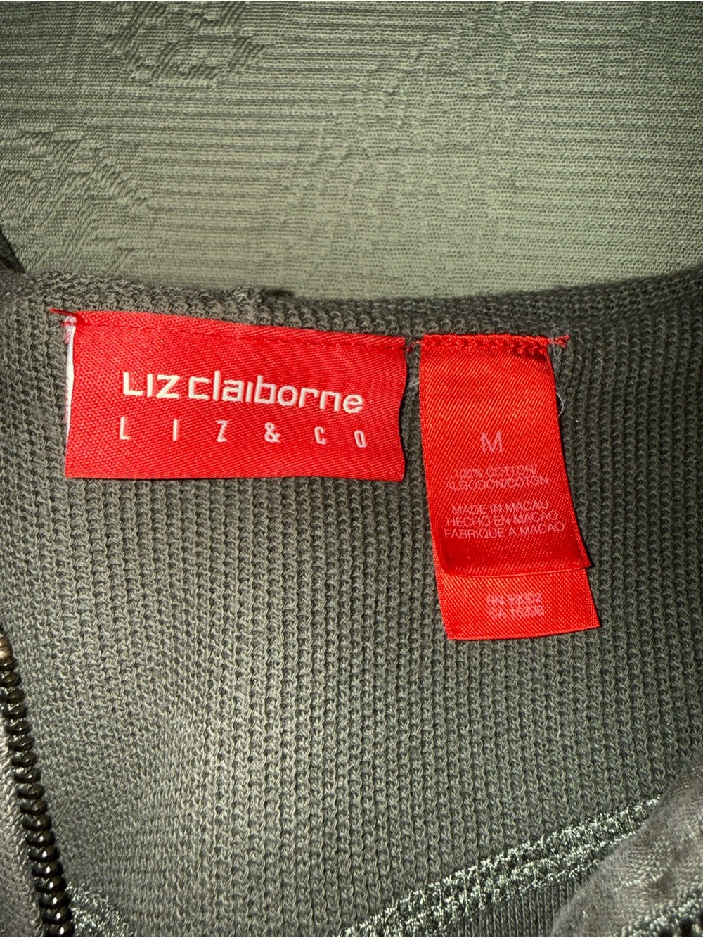 Vintage Liz Claiborne Kids Charcoal Hooded Jacket - Picture 2 of 5